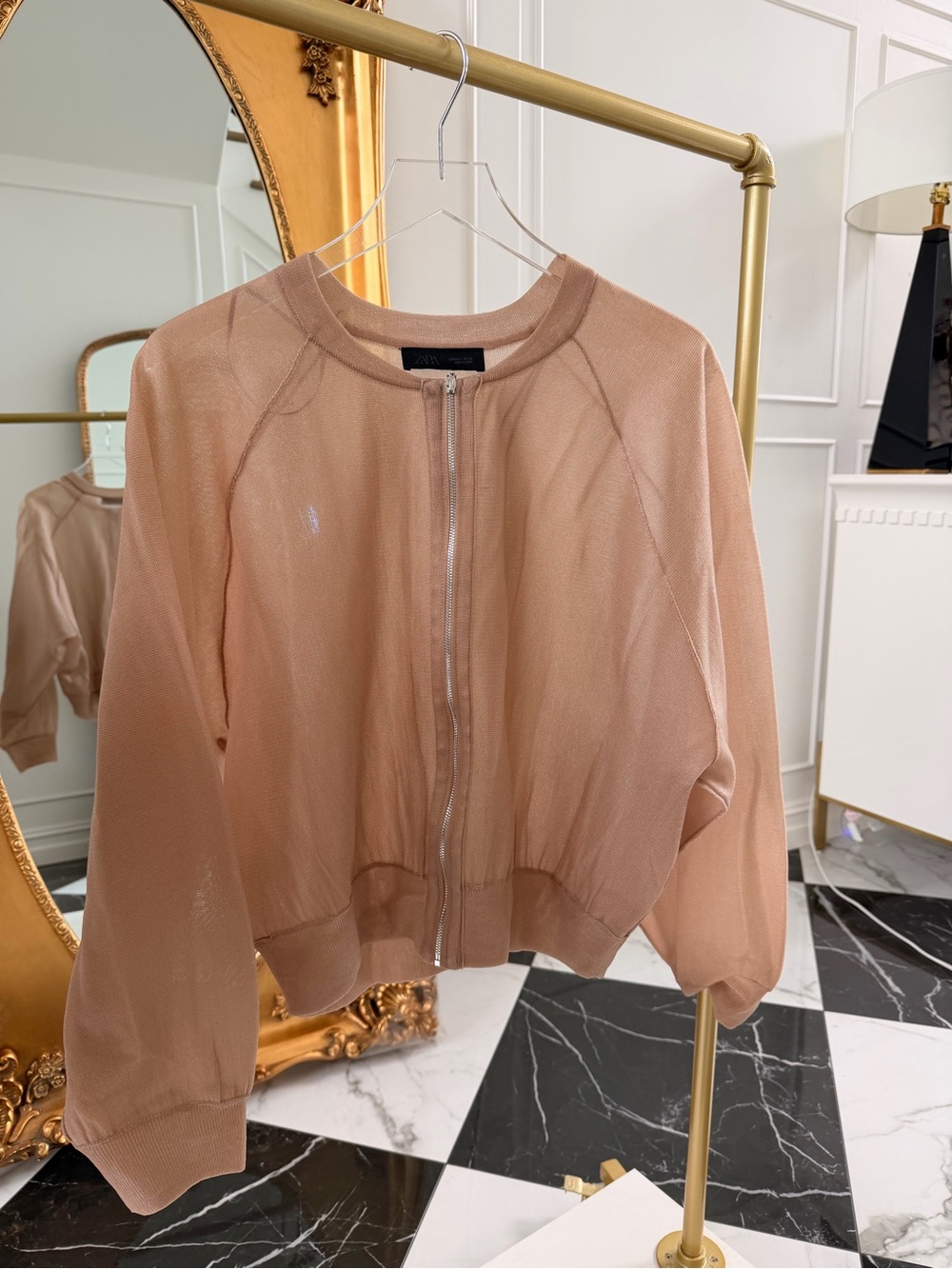 Zara Sheer Bomber Jacket - Picture 4 of 7